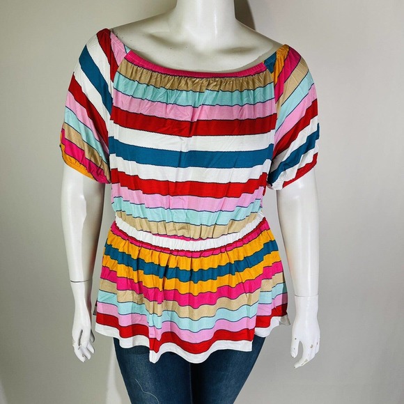 New Lane Bryant Womans Sz 14/16 Convertible Top Plus Stripes NWT - Picture 3 of 9